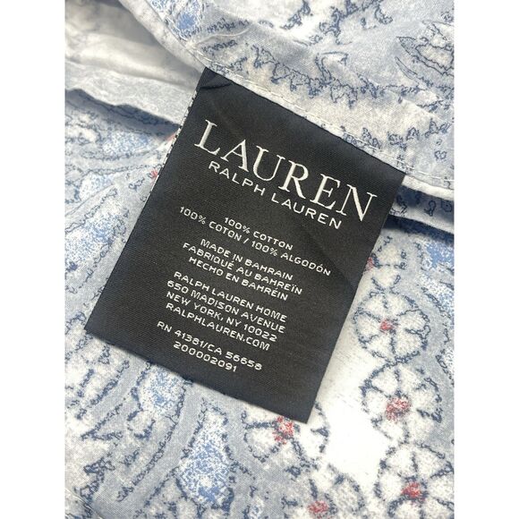 Ralph Lauren Katrina Blue Paisley Cotton King Pillowcases Set Of 2 - Picture 3 of 4